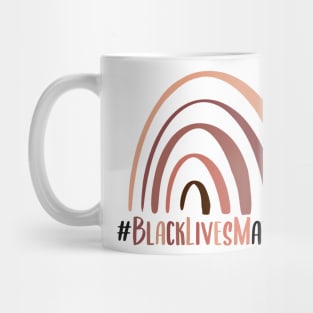 #BLACKLIVESMATTER black brown skin tone rainbow Mug